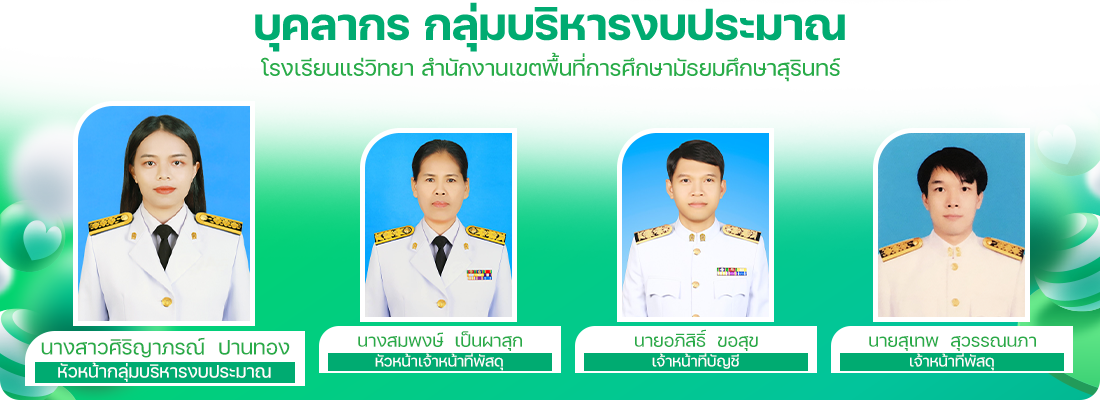 บุคลากร กลุ่มบริหารงบประมาณ